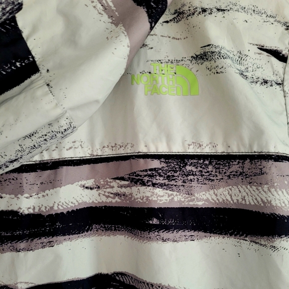 The North Face Windwall Windbreaker Stripe Gray and Black Hooded Size Small - Picture 3 of 5